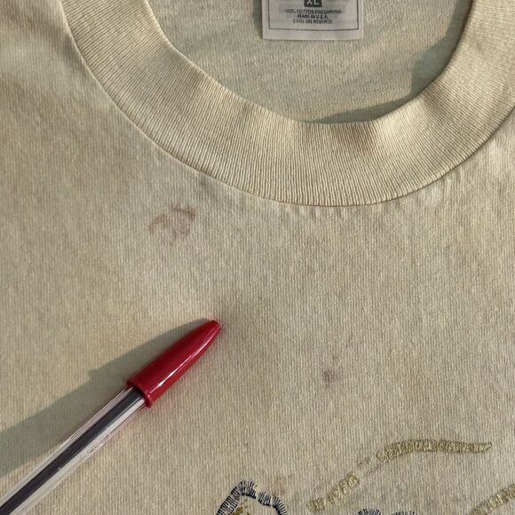 Vintage Fruit Of The Loom Myrtle Beach Mens Size XL Single Stitch Yellow - Picture 15 of 16